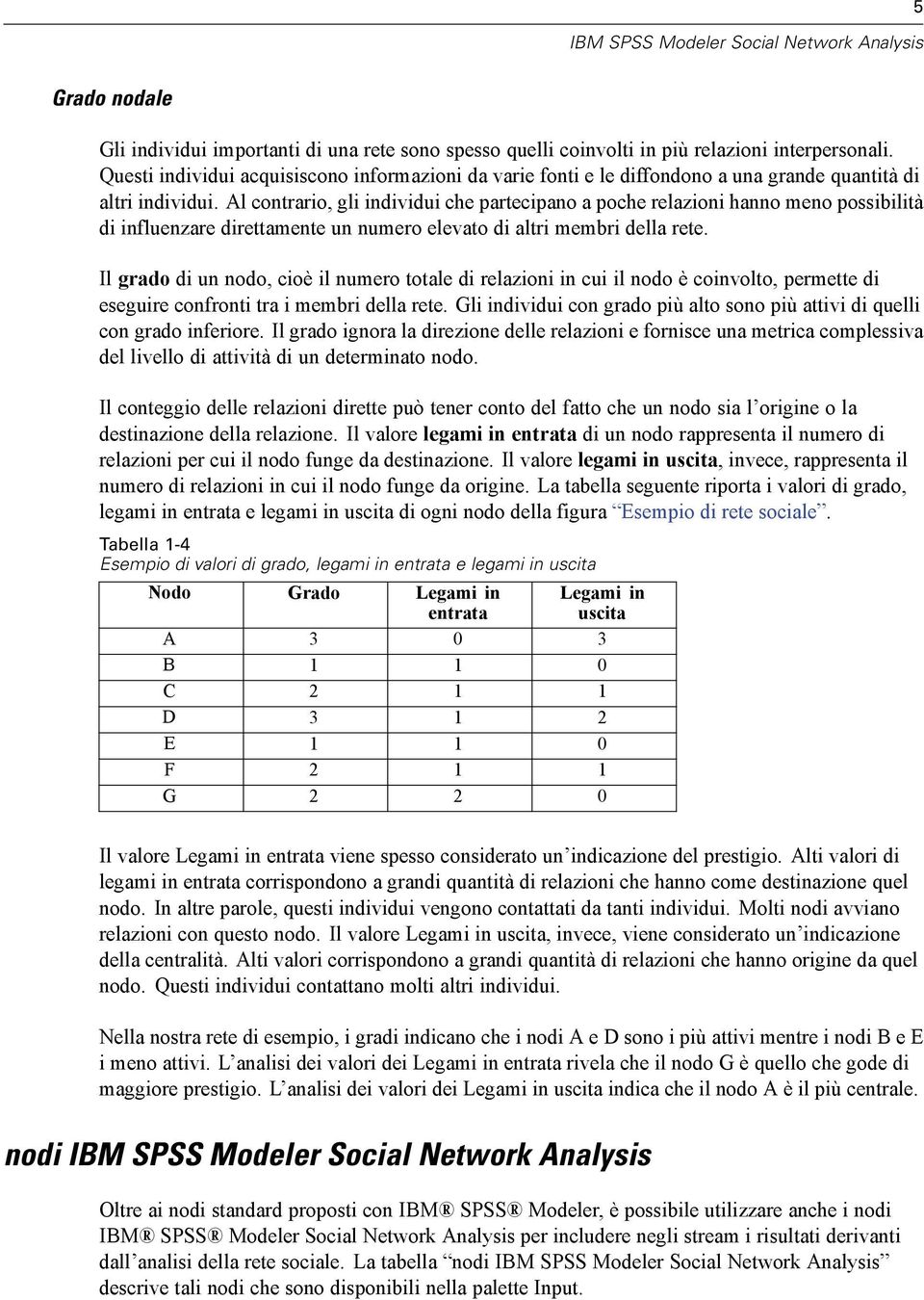 Al contrario, gli individui che partecipano a poche relazioni hanno meno possibilità di influenzare direttamente un numero elevato di altri membri della rete.