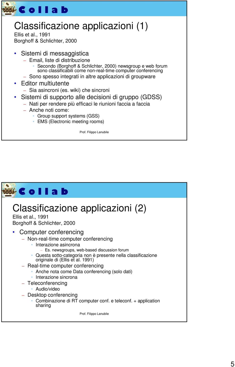 wiki) che sincroni Sistemi di supporto alle decisioni di gruppo (GDSS) Nati per rendere più efficaci le riunioni faccia a faccia Anche noti come: Group support systems (GSS) EMS (Electronic meeting