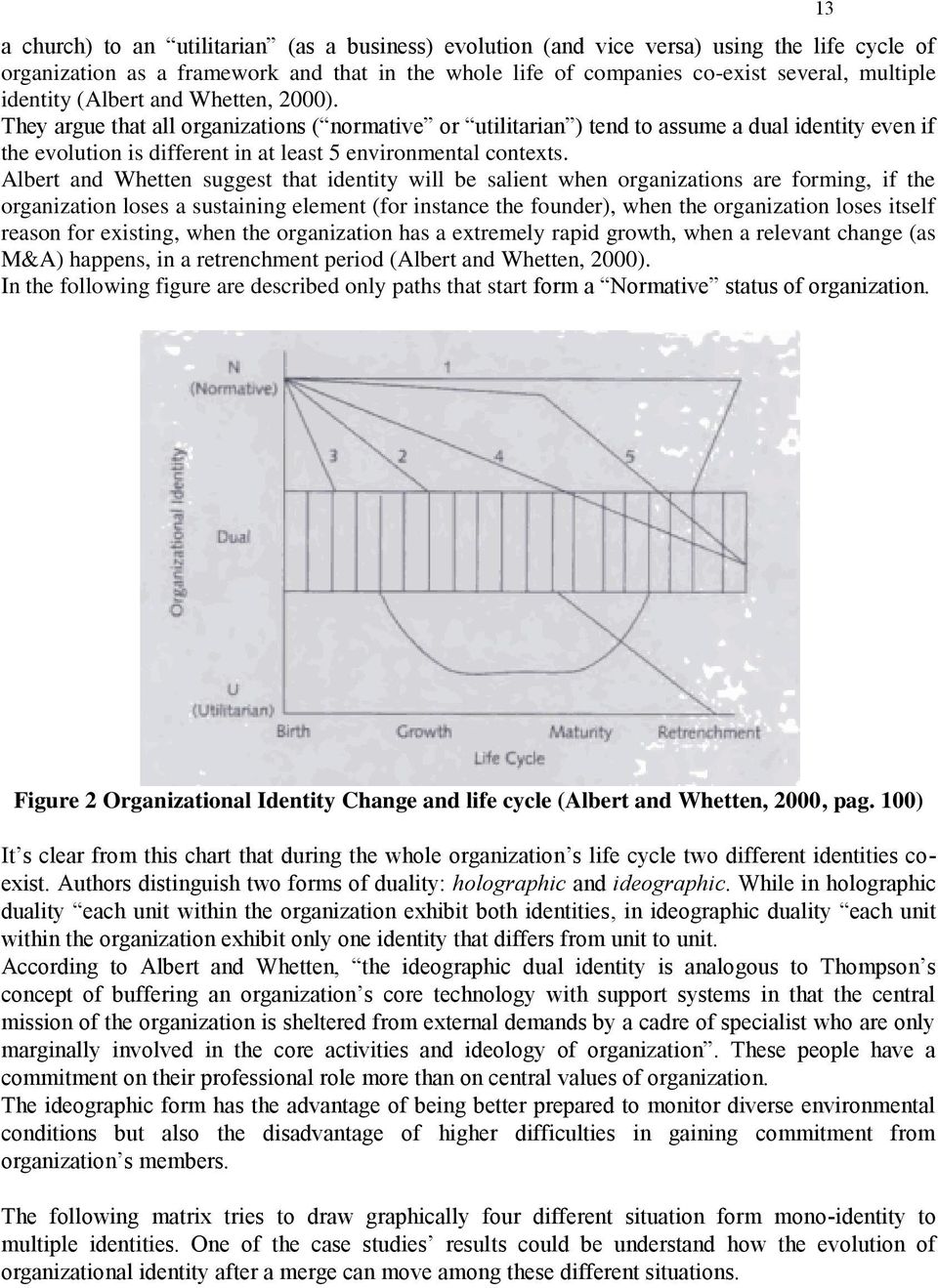 Albert and Whetten suggest that identity will be salient when organizations are forming, if the organization loses a sustaining element (for instance the founder), when the organization loses itself