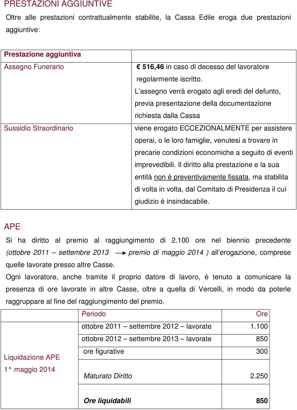 L assegno verrà erogato agli eredi del defunto, previa presentazione della documentazione richiesta dalla Cassa viene erogato ECCEZIONALMENTE per assistere operai, o le loro famiglie, venutesi a