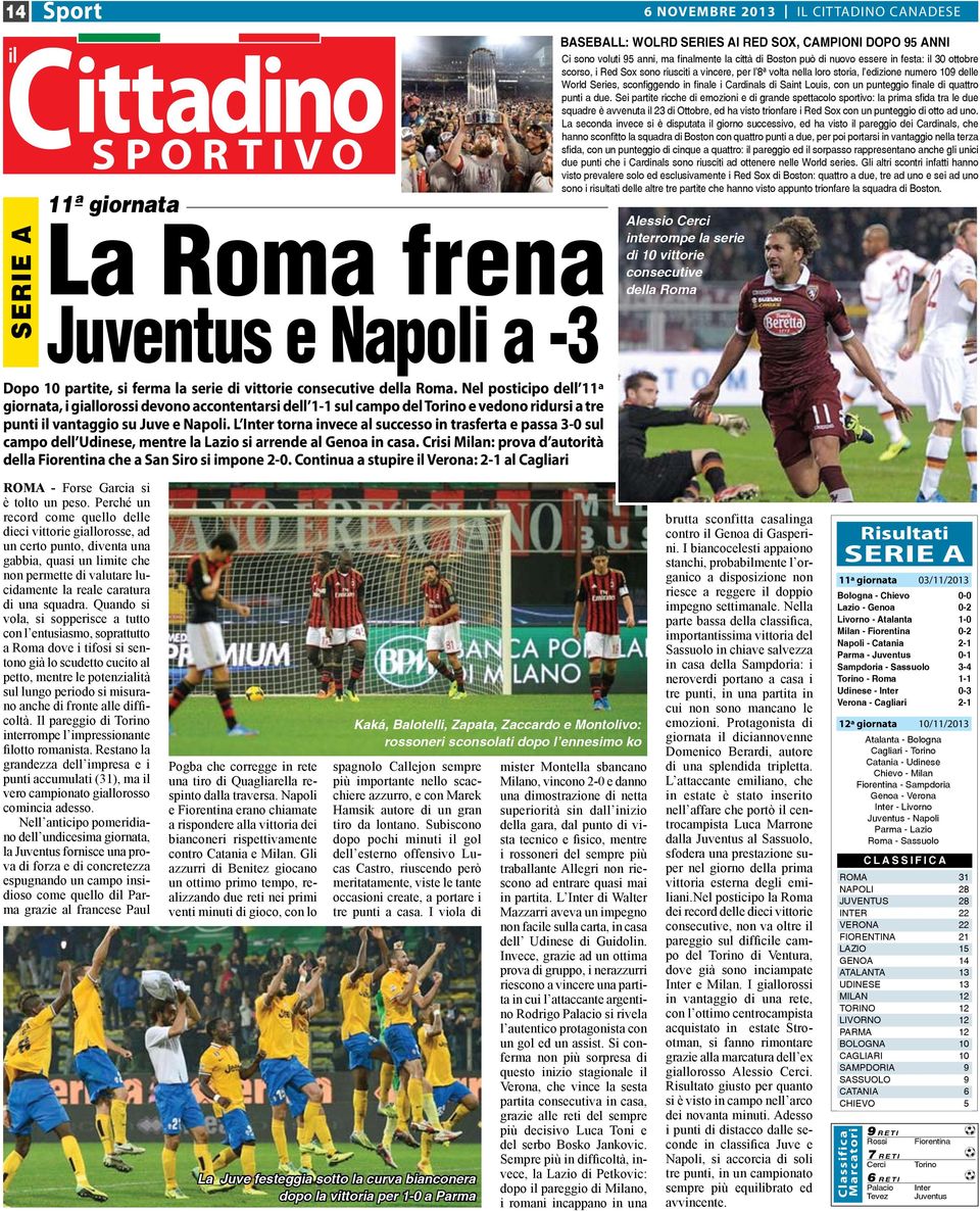 L Inter torna invece al successo in trasferta e passa 3-0 sul campo dell Udinese, mentre la Lazio si arrende al Genoa in casa.