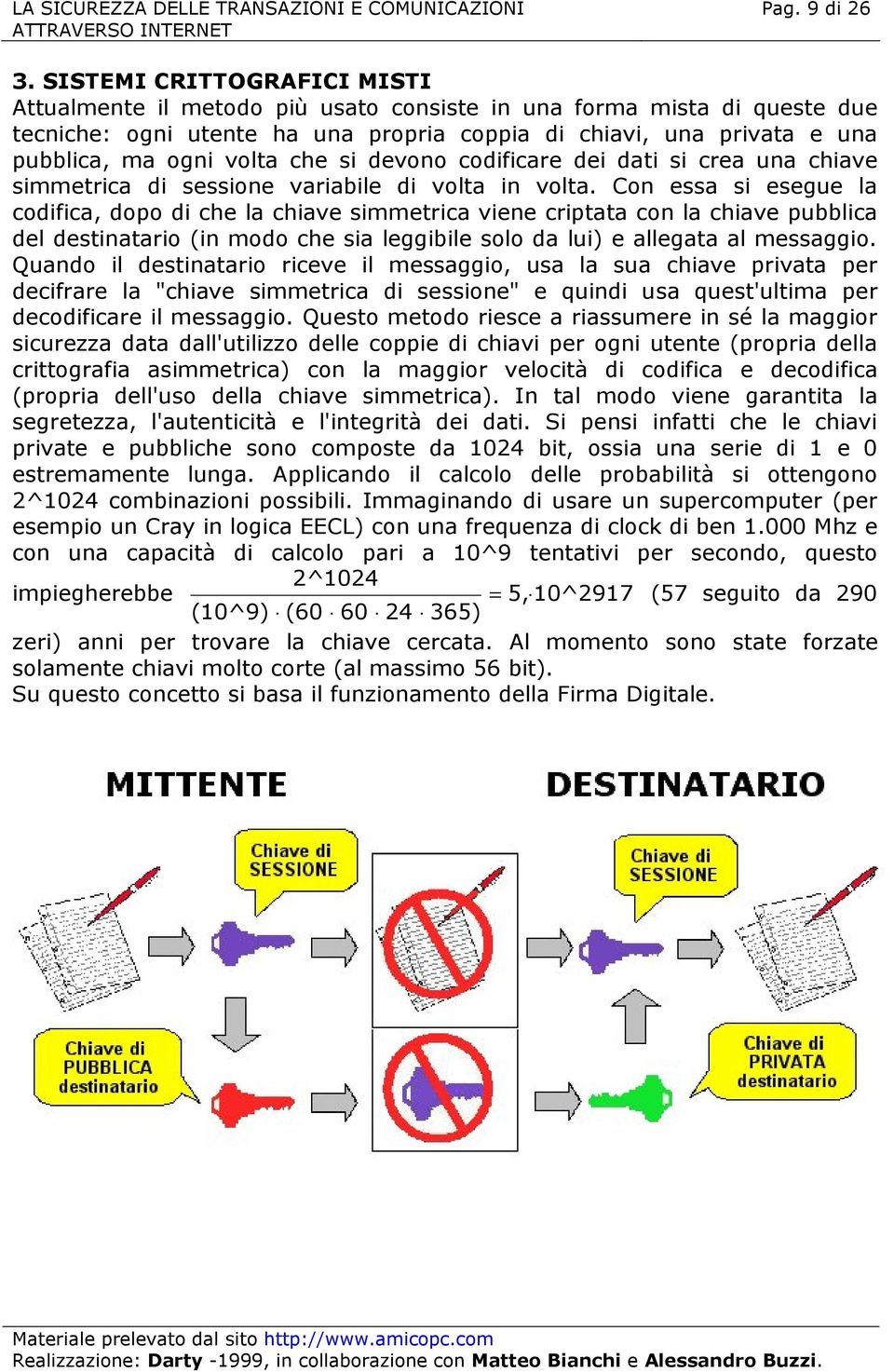 che si devono codificare dei dati si crea una chiave simmetrica di sessione variabile di volta in volta.