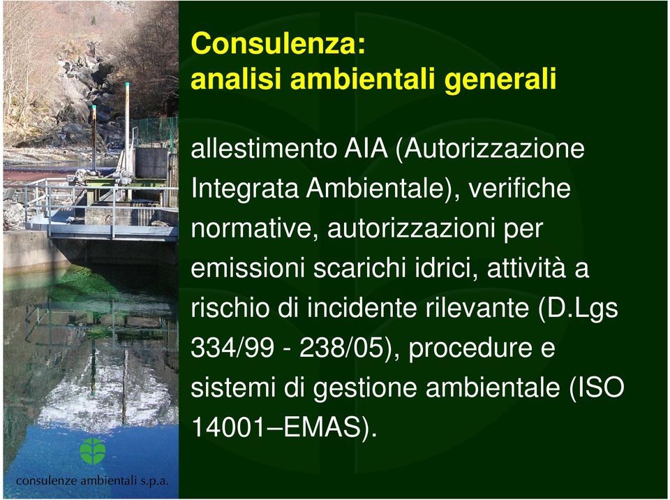 autorizzazioni per emissioni scarichi idrici, attività a rischio di