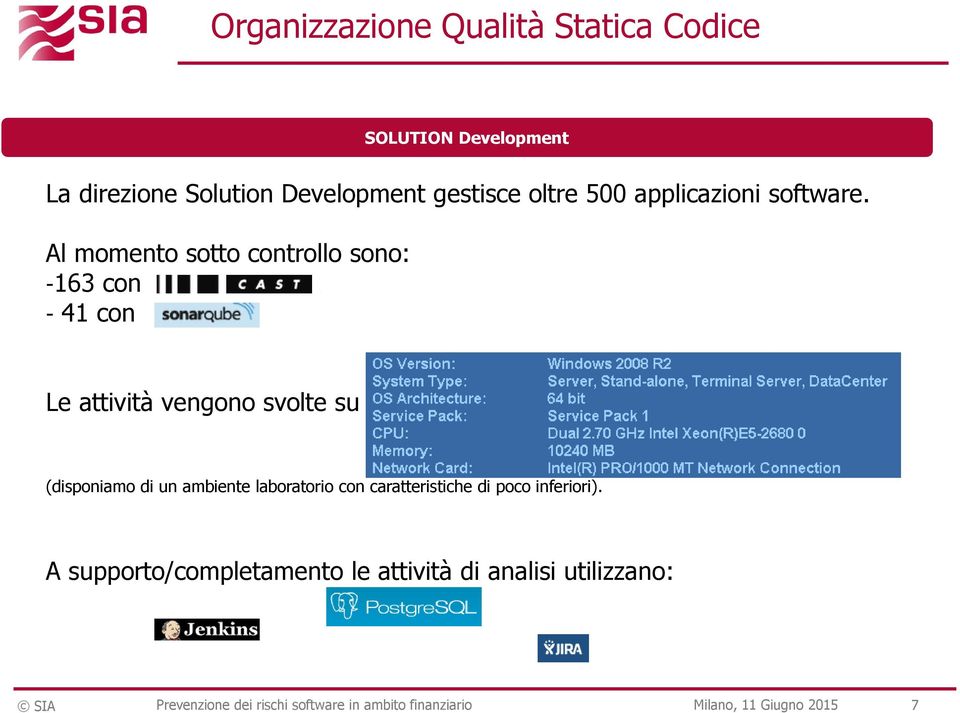 Al momento sotto controllo sono: -163 con - 41 con Le attività vengono svolte su (disponiamo di un