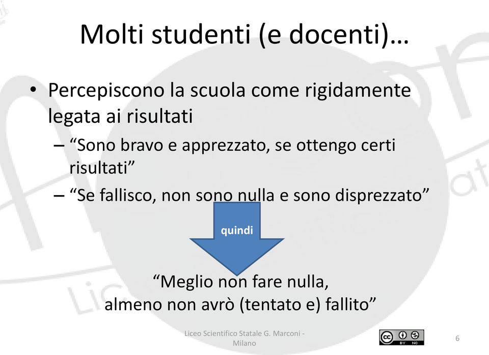 ottengo certi risultati Se fallisco, non sono nulla e sono