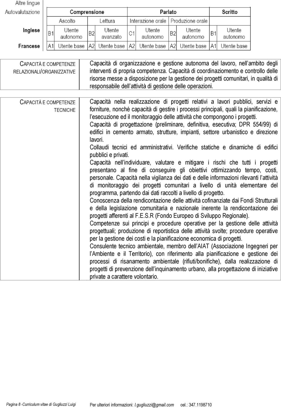 Capacità nella realizzazione di progetti relativi a lavori pubblici, servizi e forniture, nonché capacità di gestire i processi principali, quali la pianificazione, l esecuzione ed il monitoraggio