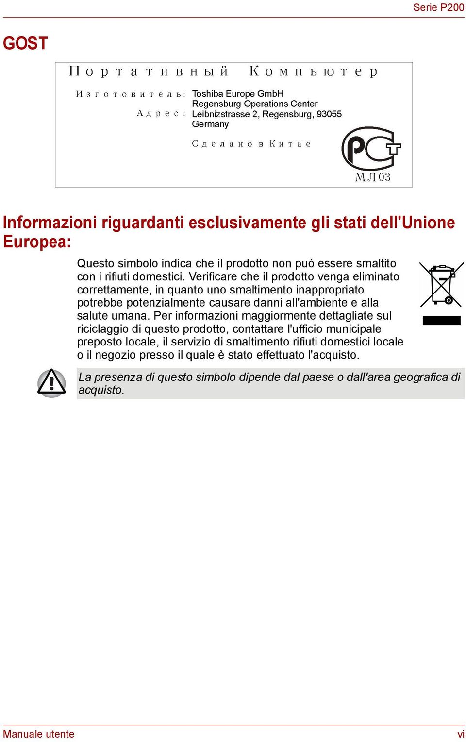 Verificare che il prodotto venga eliminato correttamente, in quanto uno smaltimento inappropriato potrebbe potenzialmente causare danni all'ambiente e alla salute umana.