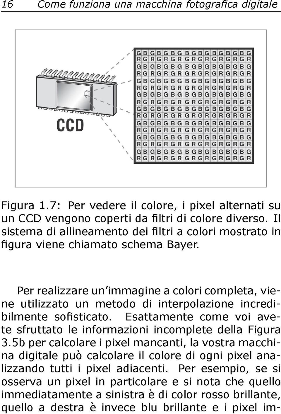 Per realizzare un immagine a colori completa, viene utilizzato un metodo di interpolazione incredibilmente sofisticato.