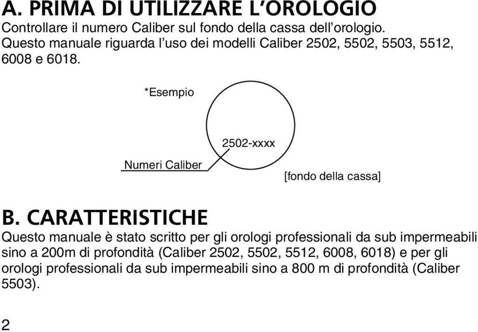 *Esempio Numeri Caliber 2502-xxxx [fondo della cassa] B.