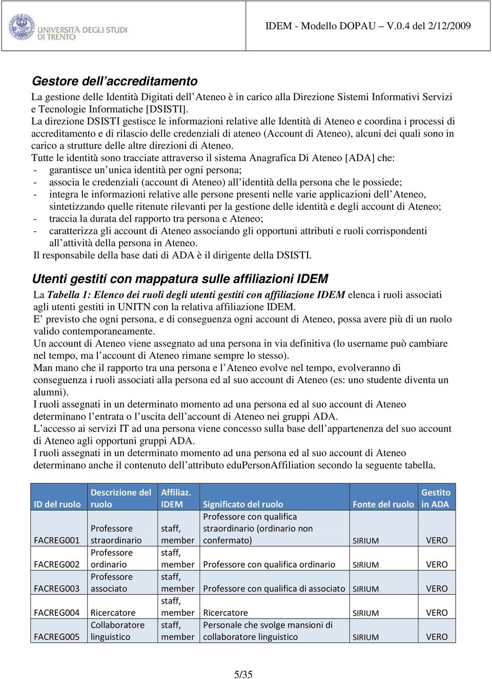 sono in carico a strutture delle altre direzioni di Ateneo.