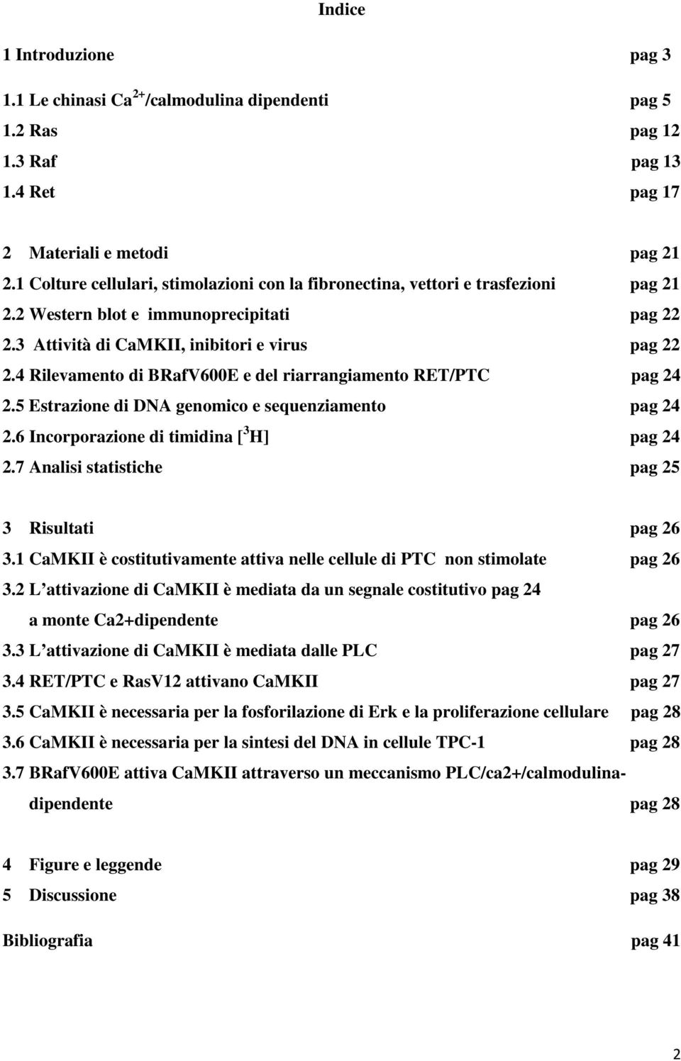 4 Rilevamento di BRafV600E e del riarrangiamento RET/PTC pag 24 2.5 Estrazione di DNA genomico e sequenziamento pag 24 2.6 Incorporazione di timidina [ 3 H] pag 24 2.