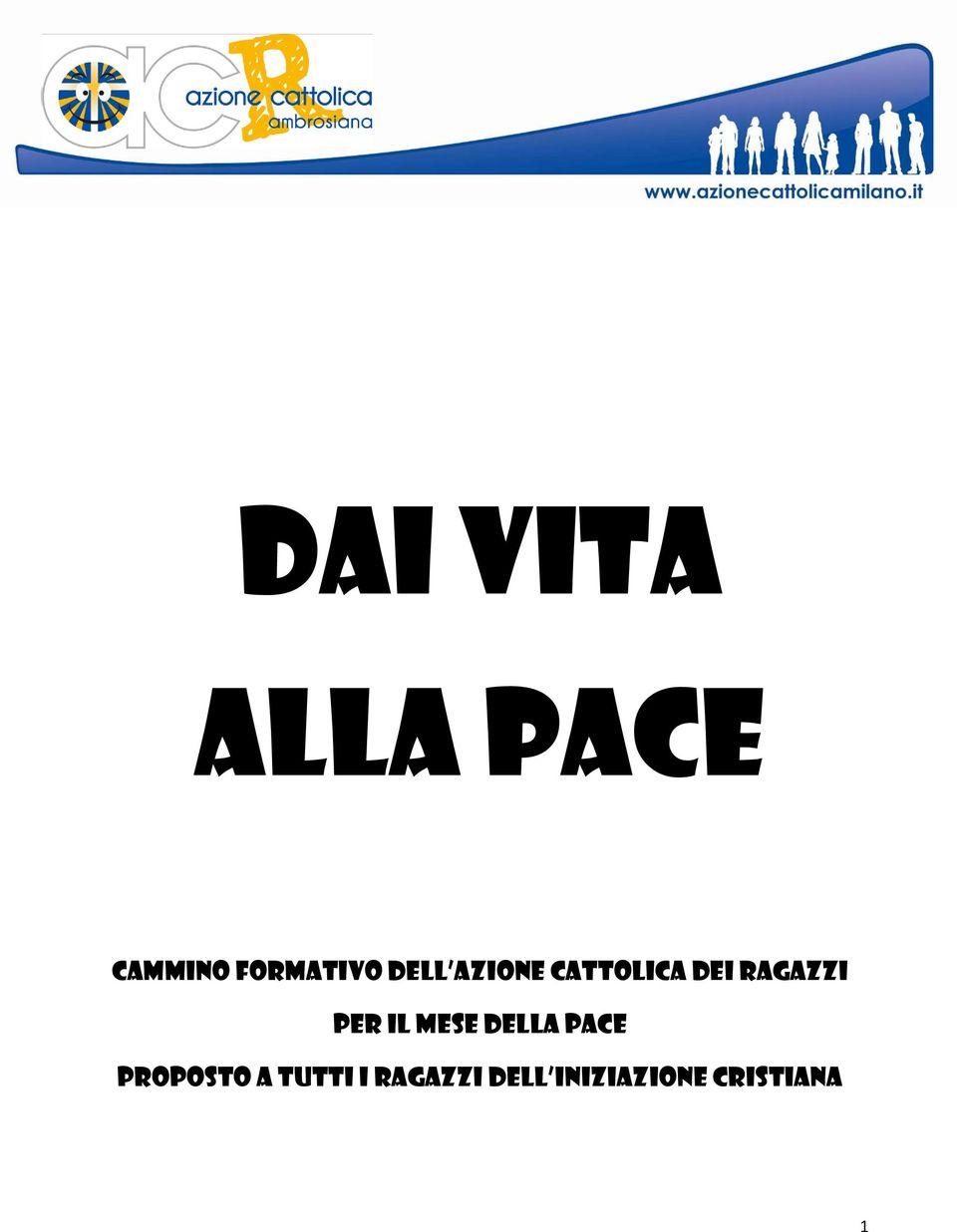 il mese Della pace proposto a tutti i