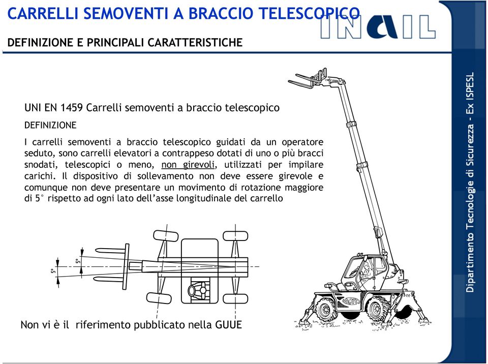 telescopici o meno, non girevoli, utilizzati per impilare carichi.