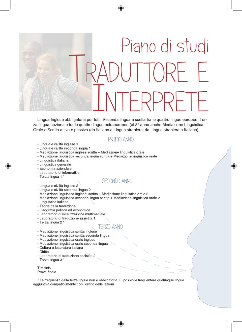 primo ANNO - Lingua e civiltà inglese 1 - Lingua e civiltà seconda lingua 1 - Mediazione linguistica inglese scritta + Mediazione linguistica orale - Mediazione linguistica seconda lingua scritta +