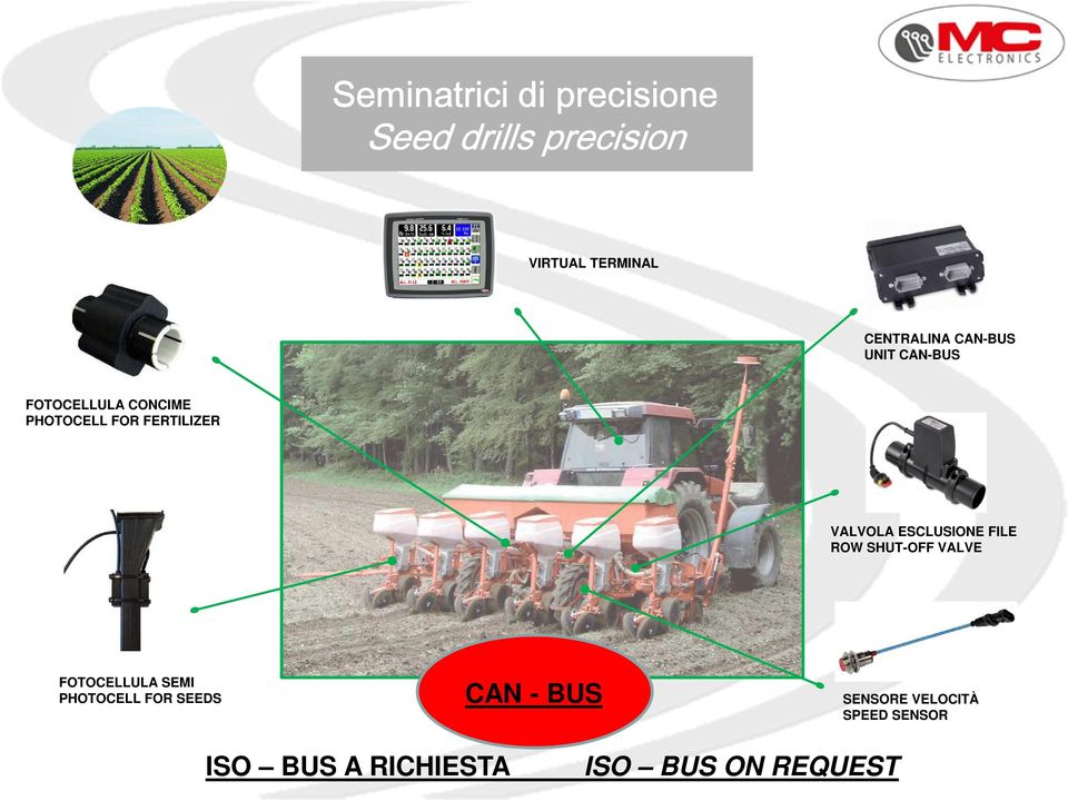 FERTILIZER VALVOLA ESCLUSIONE FILE ROW SHUT-OFF VALVE FOTOCELLULA SEMI