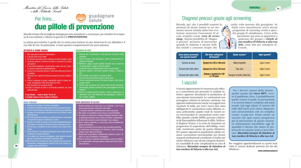 La prima prevenzione è quella che tu stesso puoi mettere in atto attraverso le tue abitudini e il tuo stile di vita. In particolare, ci sono quattro comportamenti che puoi adottare.