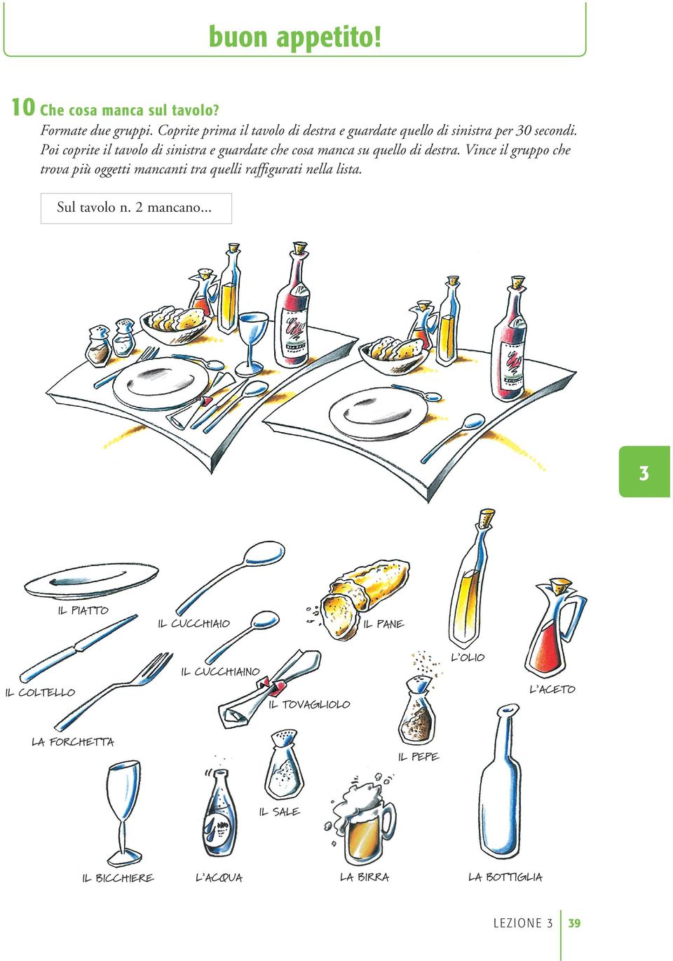 Ma no, anch io prendo la Margheria, vai Io vorrei una birra piccola Se c è n Allora due birre In boiglia, eh! E anche un liro d acqua cameriere 1 Bene, allora le pizze sono due E da bere?