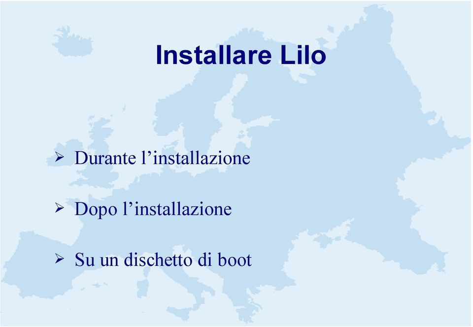 installazione Dopo l