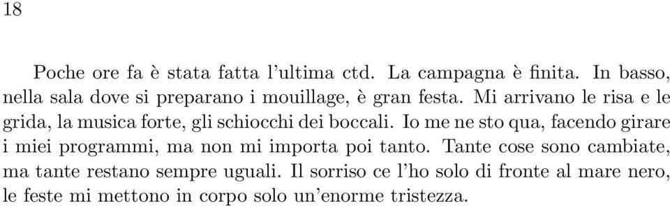 Mi arrivano le risa e le grida, la musica forte, gli schiocchi dei boccali.