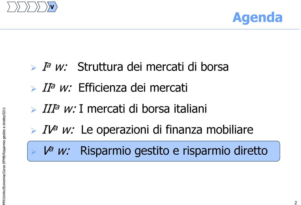 borsa italiani IV a w: Le operazioni di finanza