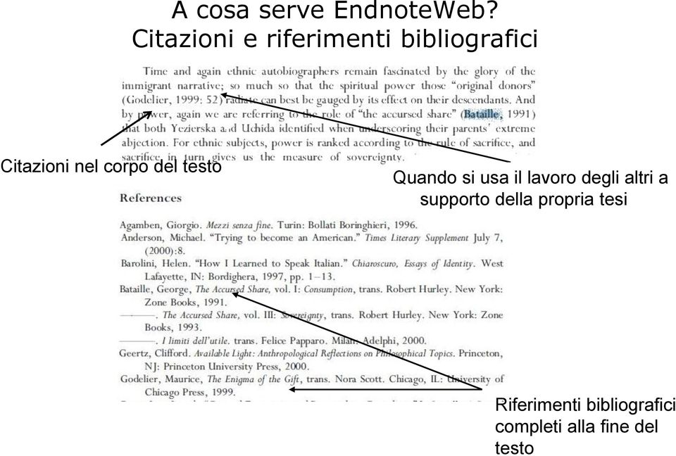 corpo del testo Quando si usa il lavoro degli altri a