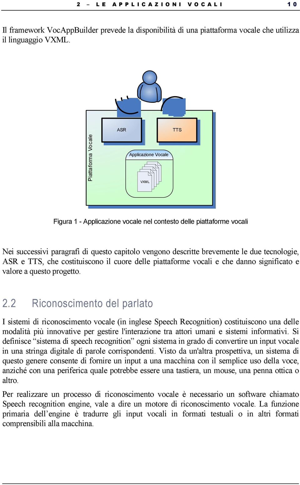 due tecnologie, ASR e TTS, che costituiscono il cuore delle piattaforme vocali e che danno significato e valore a questo progetto. 2.