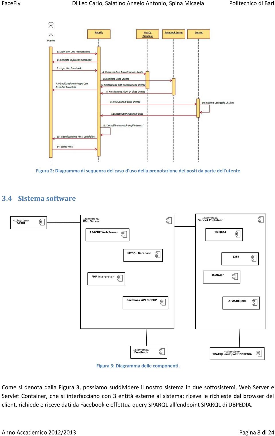 Come si denota dalla Figura 3, possiamo suddividere il nostro sistema in due sottosistemi, Web Server e Servlet Container, che