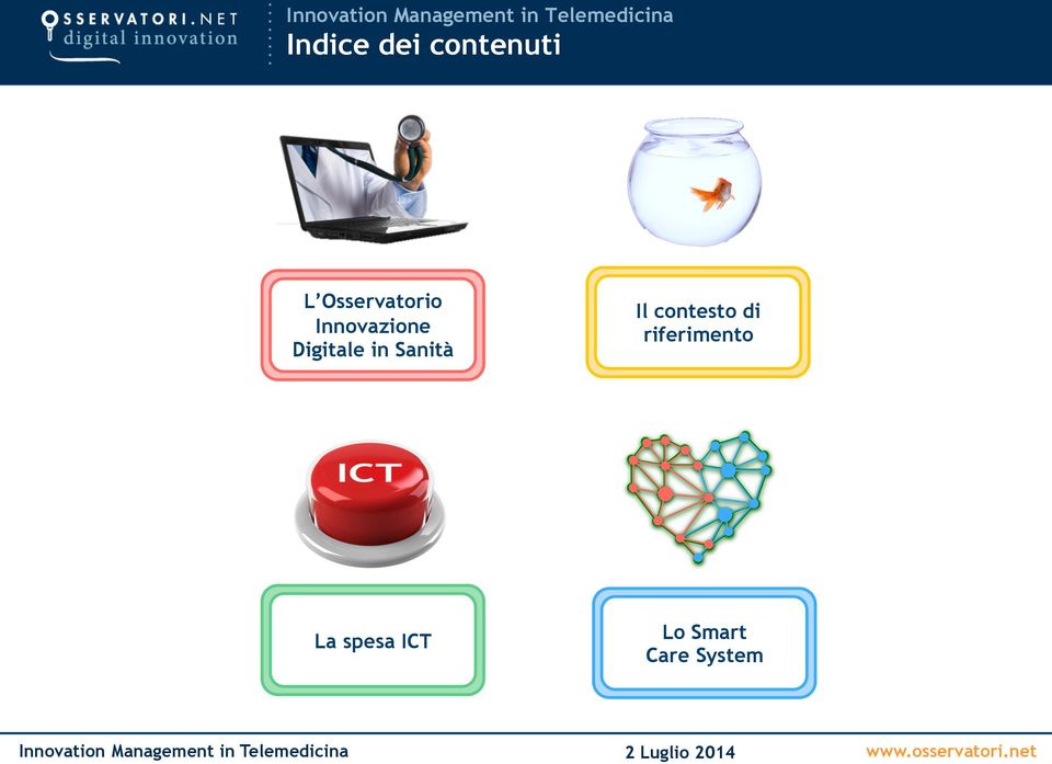 ICT in Sanità Digitale in Sanità Il contesto di