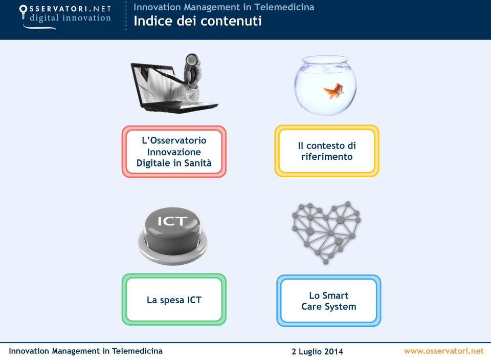 ICT in Sanità Digitale in Sanità Il contesto di