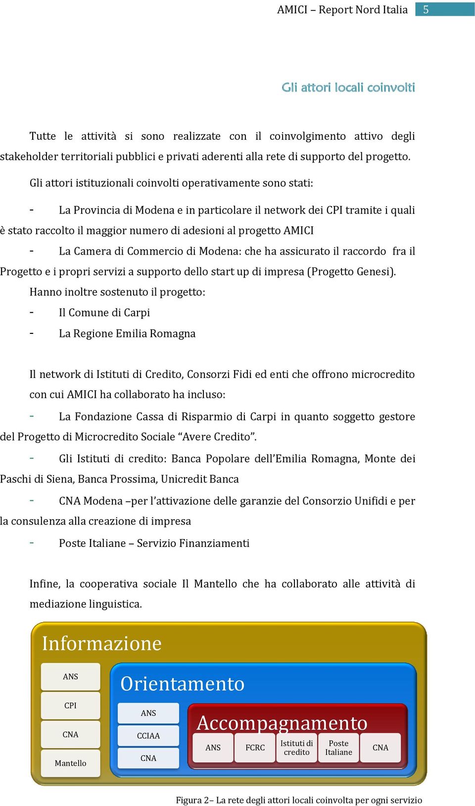 AMICI - La Camera di Commercio di Modena: che ha assicurato il raccordo fra il Progetto e i propri servizi a supporto dello start up di impresa (Progetto Genesi).