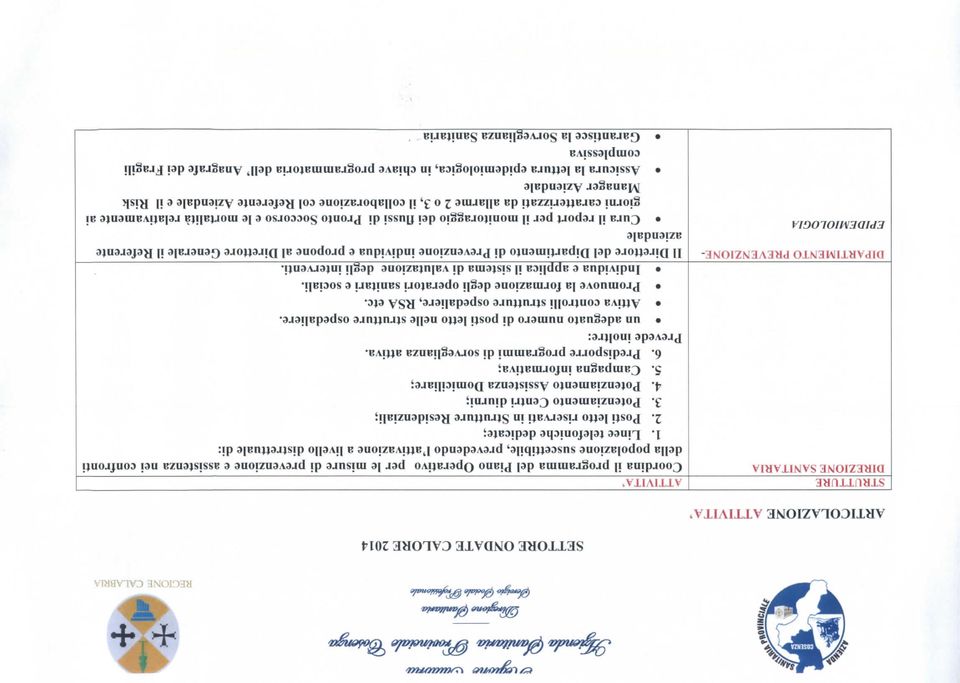 Posti letto riservati in Strutture Residenziali; 3. Potenziamento Centri diurni; 4. Potenziamento Assistenza Domiciliare; 5. Campagna informativa; 6. Predisporre programmi di sorveglianza attiva.