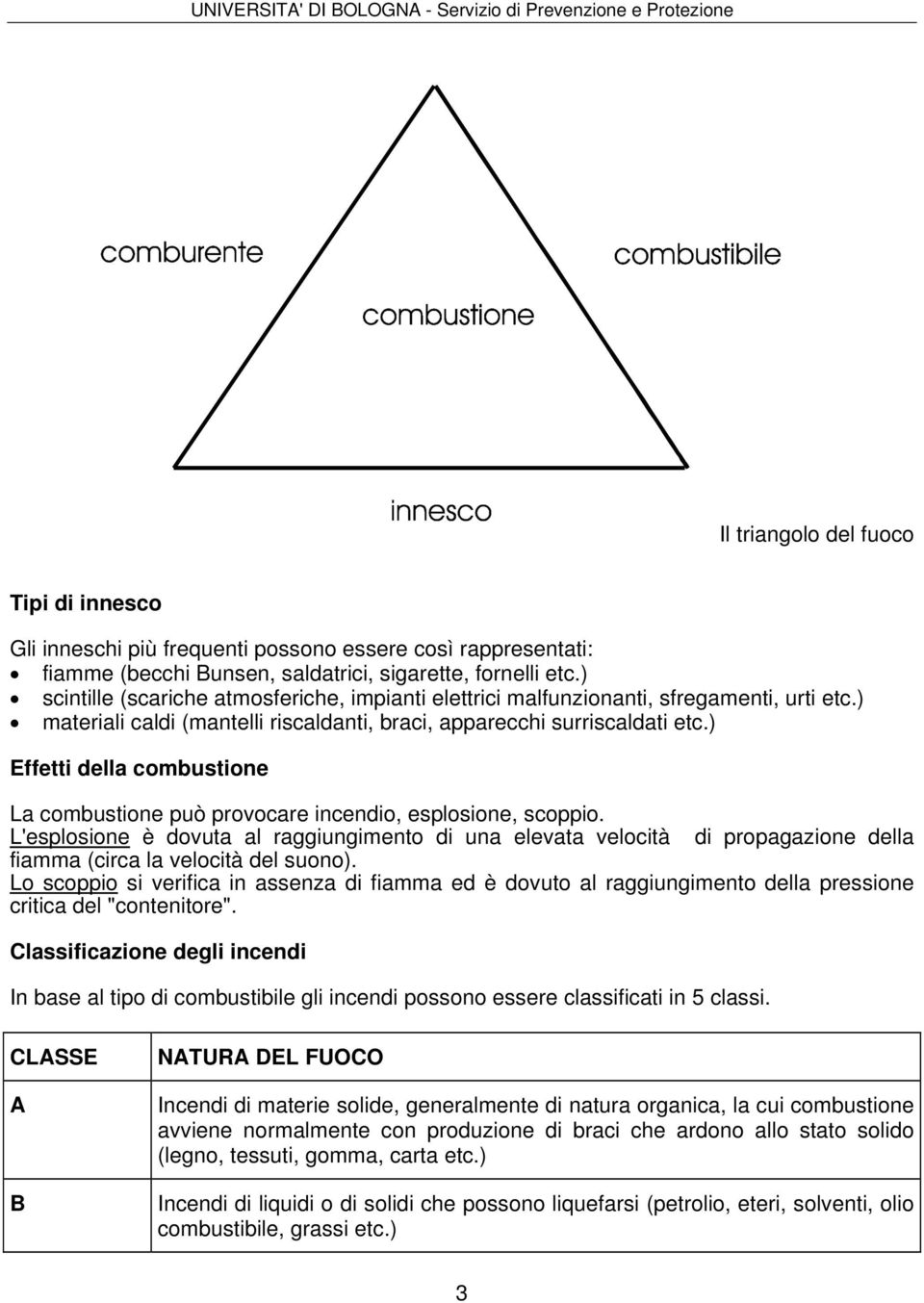 ) Effetti della combustione La combustione può provocare incendio, esplosione, scoppio.