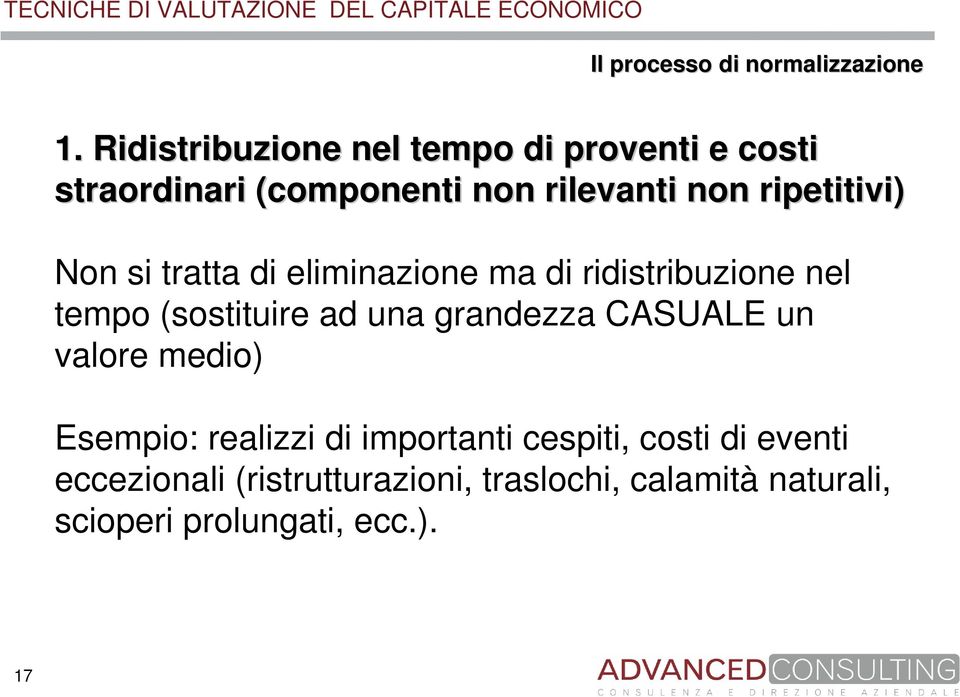 ripetitivi) Non si tratta di eliminazione ma di ridistribuzione nel tempo (sostituire ad una