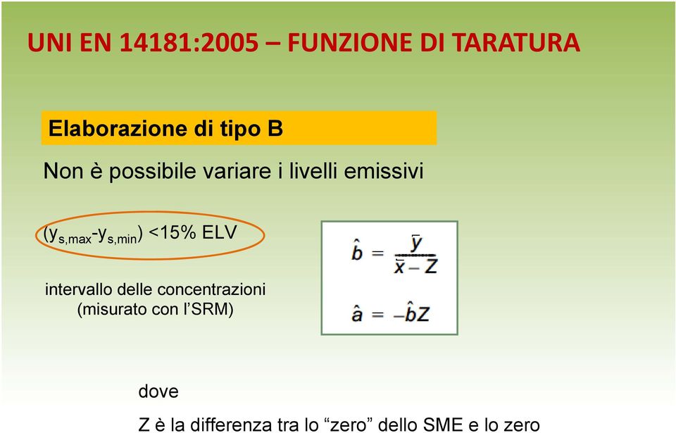 s,min ) <15% ELV intervallo delle concentrazioni (misurato