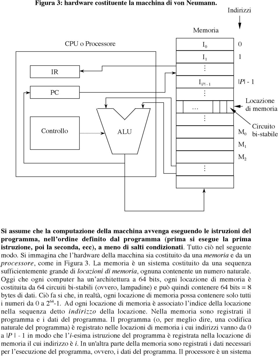 istruzioni del programma, nell ordine definito dal programma (prima si esegue la prima istruzione, poi la seconda, ecc), a meno di salti condizionati. Tutto ciò nel seguente modo.