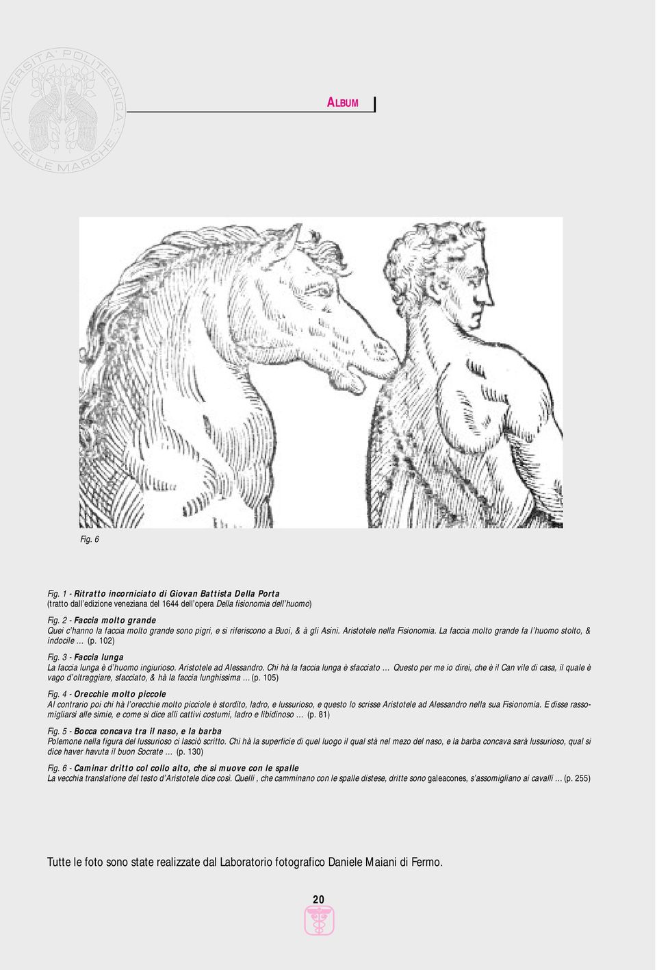 102) Fig. 3 - Faccia lunga La faccia lunga è d huomo ingiurioso. Aristotele ad Alessandro.