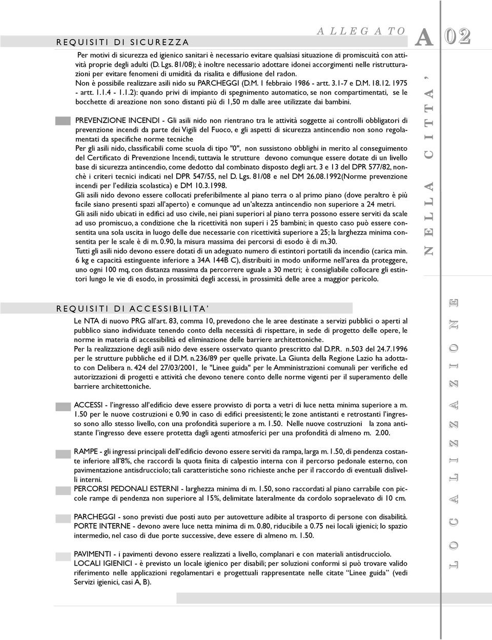 Non è possibile realizzare asili nido su PARCHEGGI (D.M. 1 