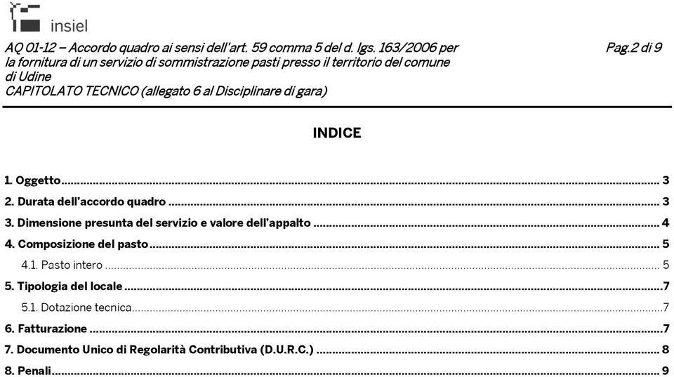 Composizione del pasto... 5 4.1. Pasto intero... 5 5. Tipologia del locale... 7 5.1. Dotazione tecnica.