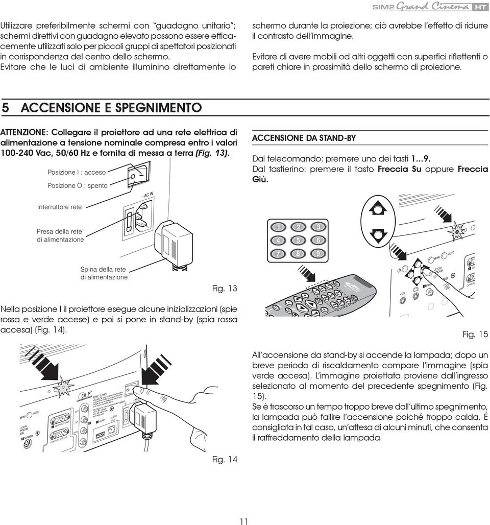 Evitare di avere mobili od altri oggetti con superfici riflettenti o pareti chiare in prossimità dello schermo di proiezione.