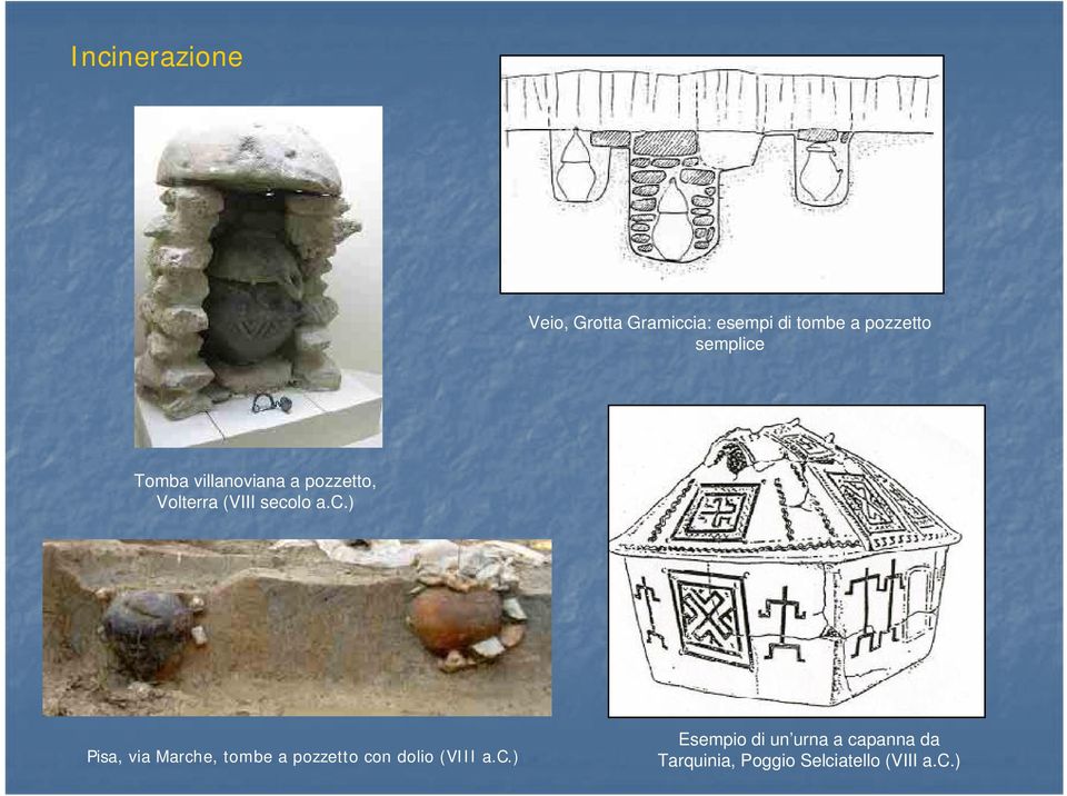 c.) Esempio di un urna a capanna da Tarquinia, Poggio Selciatello