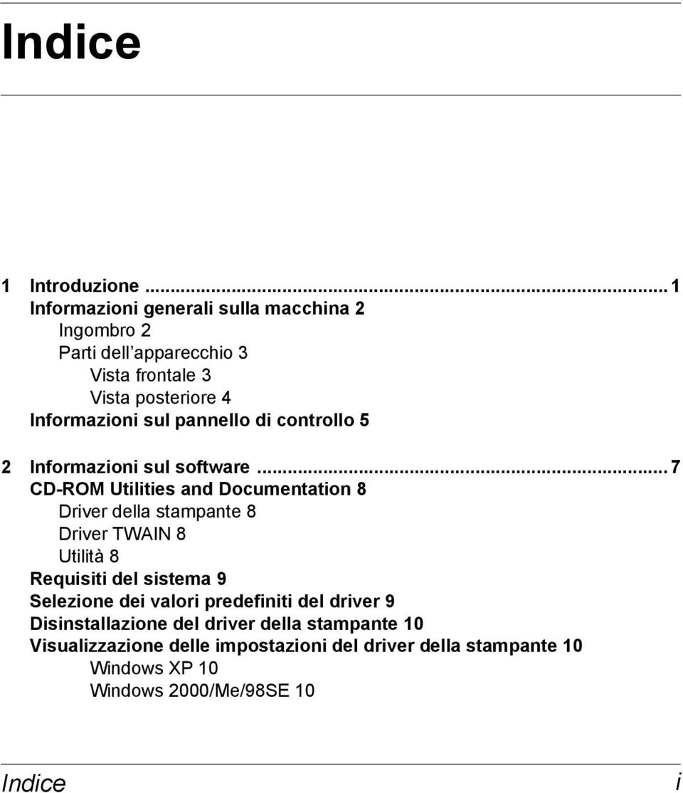 sul pannello di controllo 5 2 Informazioni sul software.