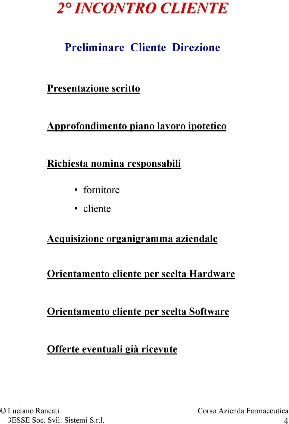 fornitore cliente Acquisizione organigramma aziendale Orientamento cliente