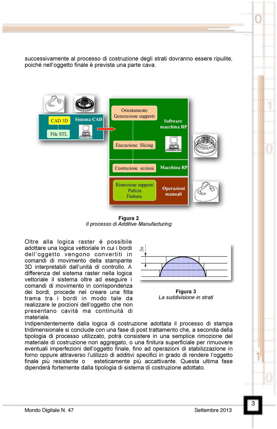 Il processo di Additive Manufacturing Oltre alla logica raster è possibile adottare una logica vettoriale in cui i bordi dell oggetto vengono convertiti in comandi di movimento della stampante 3D