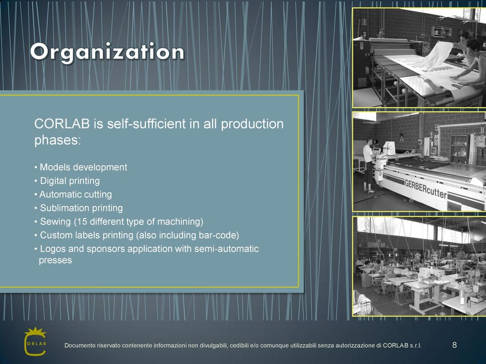 including bar-code) Logos and sponsors application with semi-automatic presses Documento riservato