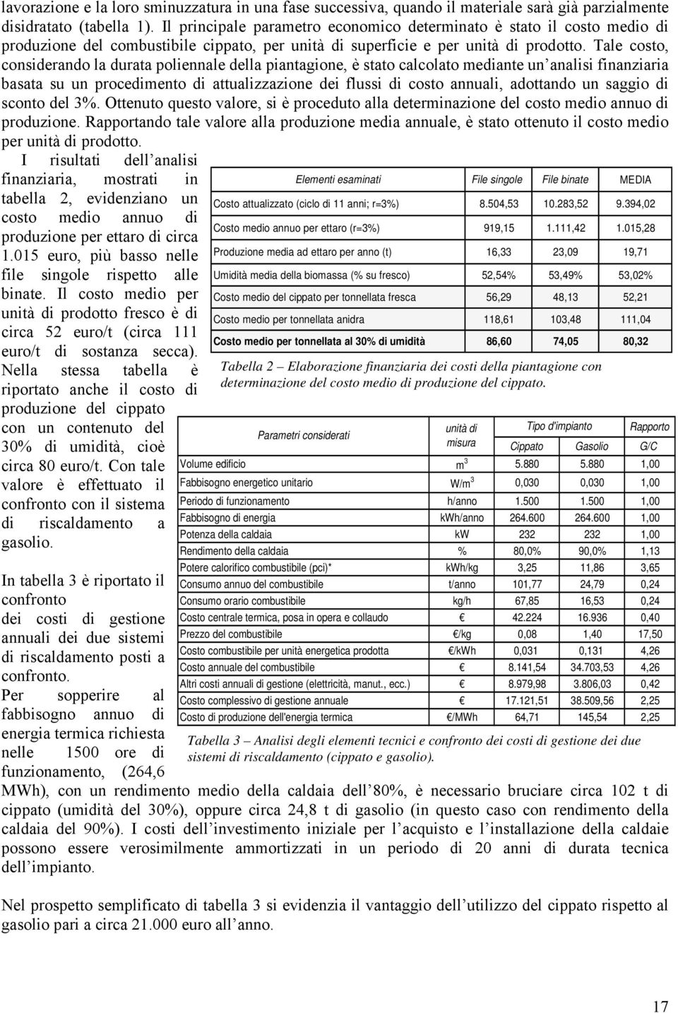 Tale costo, considerando la durata poliennale della piantagione, è stato calcolato mediante un analisi finanziaria basata su un procedimento di attualizzazione dei flussi di costo annuali, adottando