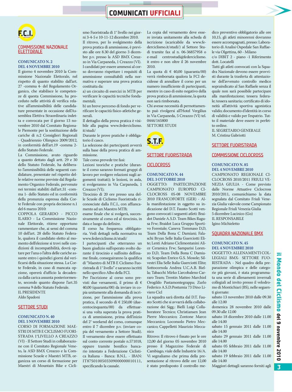 dell Assemblea Elettiva Straordinaria indetta e convocata per il giorno 13 novembre 2010 dal Comitato Regionale Piemonte per la sostituzione delle cariche di n.