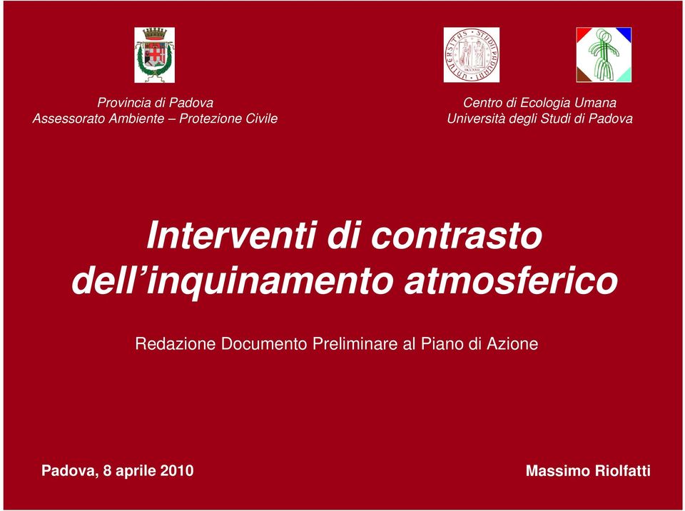 contrasto dell inquinamento atmosferico Redazione Documento