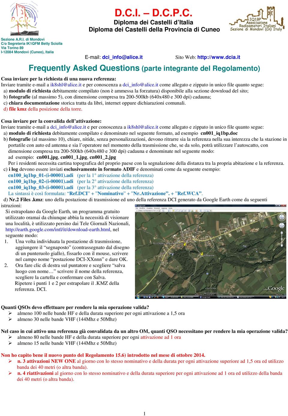 it e per conoscenza a dci_info@alice.