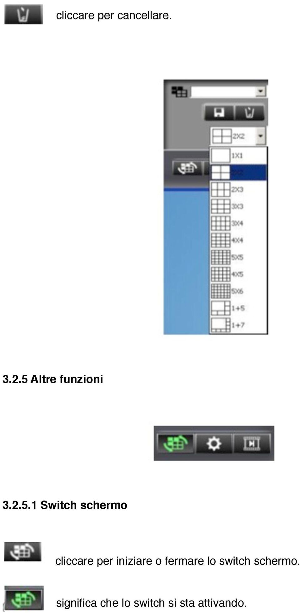 cliccare per iniziare o fermare lo