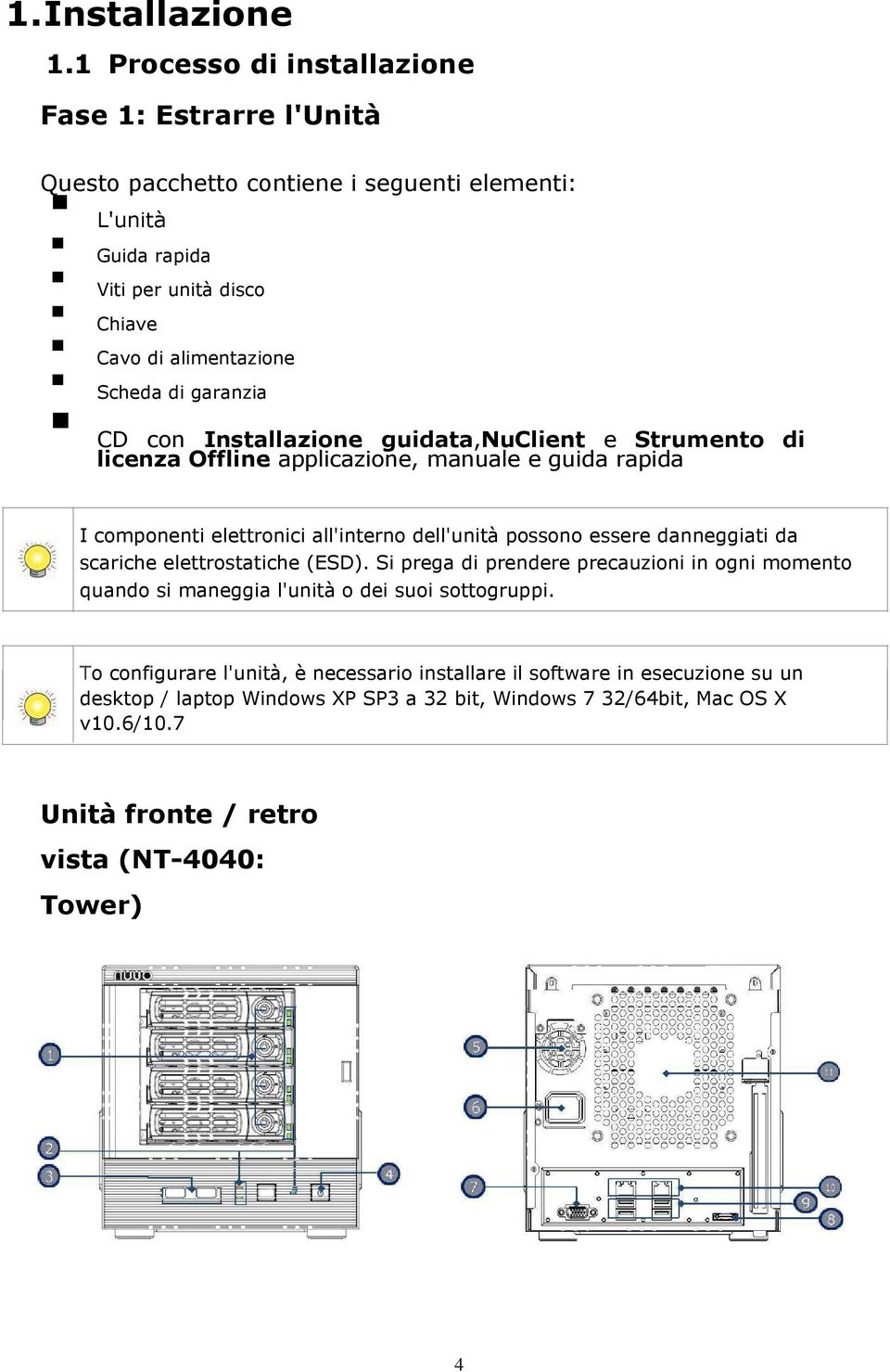 garanzia CD con Installazione guidata,nuclient e Strumento di licenza Offline applicazione, manuale e guida rapida I componenti elettronici all'interno dell'unità possono essere